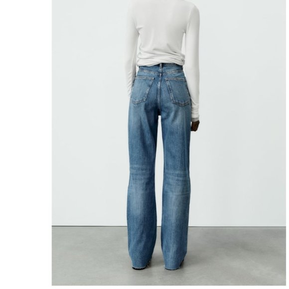Zara High Rise Wide Leg Jean - Picture 3 of 6